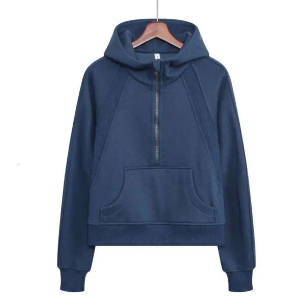 Mylulu Women's Scuba Hoodies Yoga Sports Leisure Full Zip Lululenon Jacket Plush Hoodie Gym Clothes Casual Lulushorts Running Fitness C