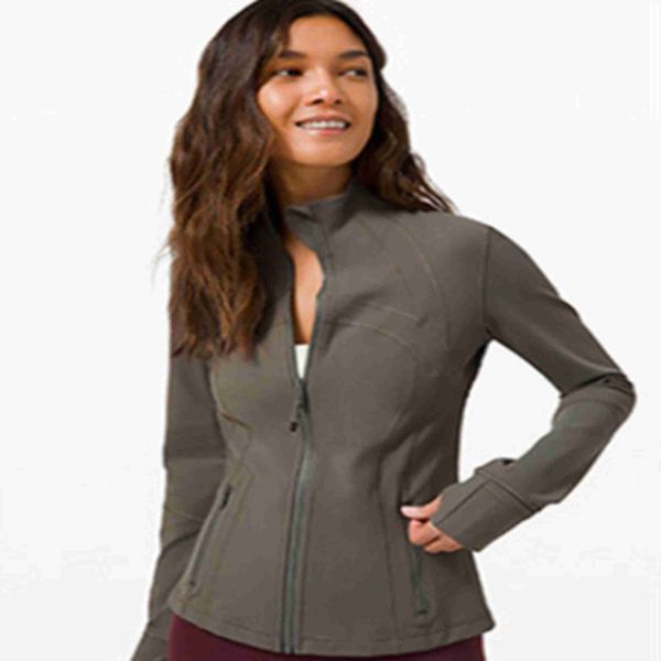 Naked Women's Yoga Coat Long Sleeve Crop Top Zipper Fitness Running Shirts Workout Clothes Sportswear
