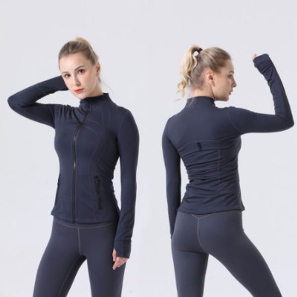 New lulus yoga clothing women's nude stand-up collar sports jacket running fitness long-sleeved zipper jacket lulul