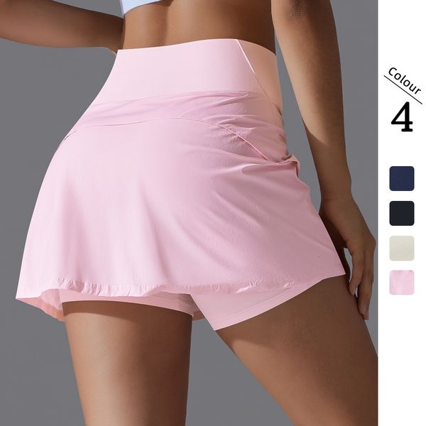 New two-piece tennis dress with double-sided nylon fabric, featuring a tight bottom and pocket for sports, running, fitness, and yoga