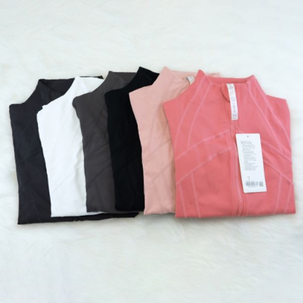 NEW Women's Yoga long sleeves Jacket Solid Color Nude Sports Shaping Waist Tight Fitness Loose Jogging Sportswear