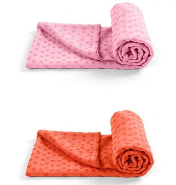 Non-slip microfiber yoga mat towel with mesh carrying bag, highly absorbent gym towel 72x24
