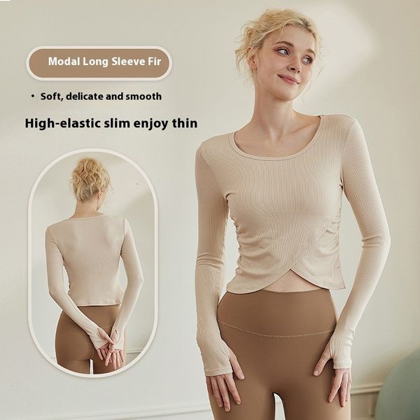 Outfit, women's new style, versatile cross long sleeved top, knitted running, sports training, fiess suit DDML

Women's stylish outfit featuring a versatile long-sleeved crossover top for running, ...