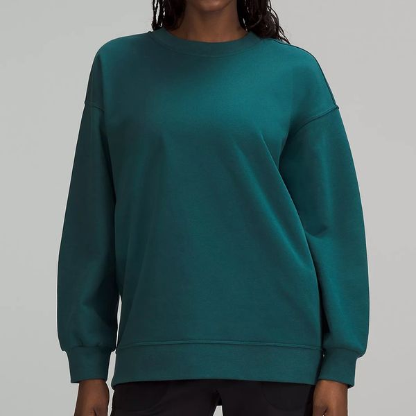 Oversized crewneck long sleeve yoga sweatshirt for winter fitness tops