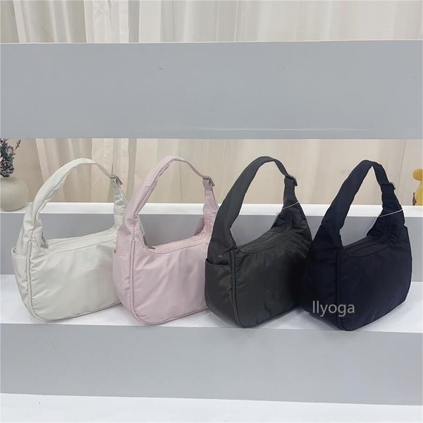 Pleated Shoulder Bag, a versatile yoga handbag for sports and leisure, featuring waterproof design and luxury nylon material
