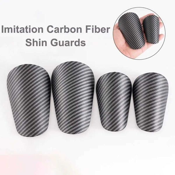 Protective shin guards with carbon fiber design for soccer practice and play, small knee pads for safety