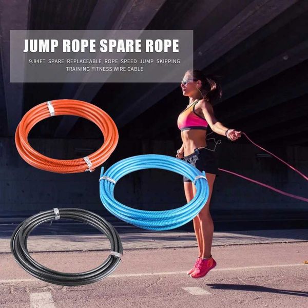 Replaceable speed training steel wire jump rope for sliding fitness exercises