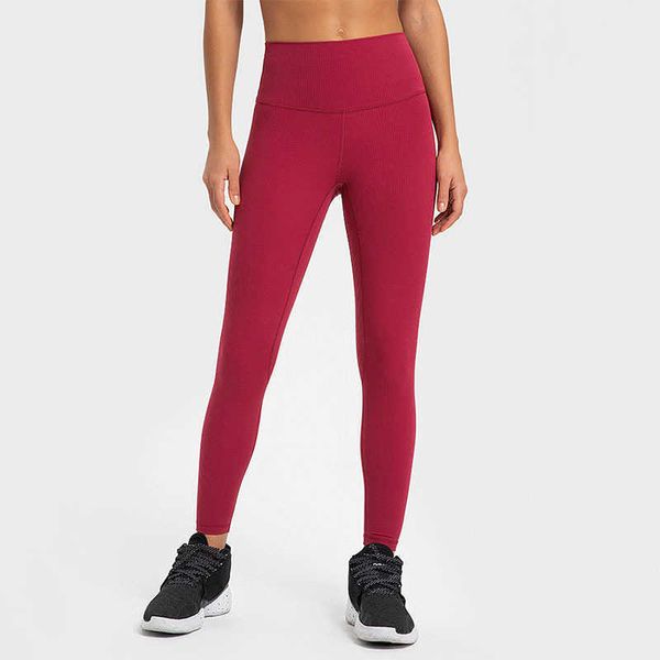 Ribbed Yoga Leggings for Women - High Waist Seamless Workout Tights for Sports and Fitness