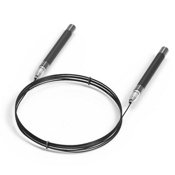 Self-adjusting speed jump rope with non-slip silicone handles and self-locking mechanism