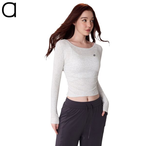 Slim A623 Activewear Top for Women - Long-Sleeve Round Neck Design, Perfect for Workouts with Breathable Fabric