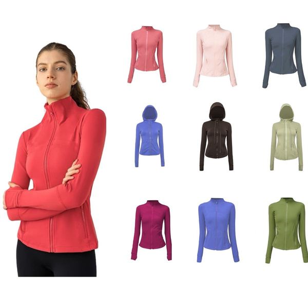 Slim women's yoga jacket with zipper, long sleeves, breathable for running and workouts