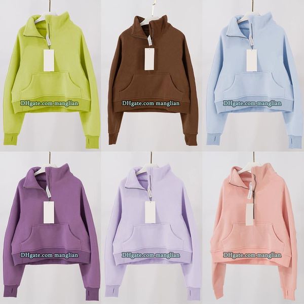 Slim-fit half-zip yoga hoodie with decorative lines for stylish gym and activewear workouts