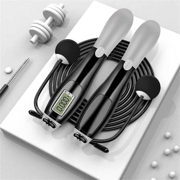 Smart wireless digital jump rope for fitness tracking and calorie counting during workouts