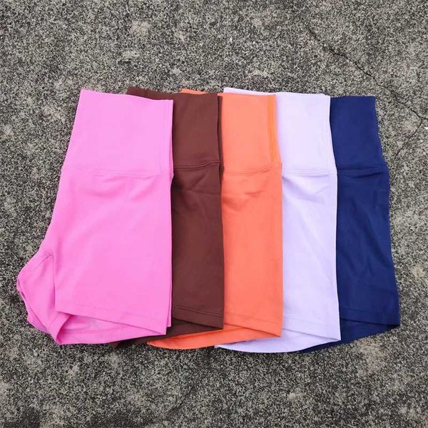 Solid Color High Waist Yoga Shorts for Women - Elastic Gym Sports Tight Shorts with Hip Lift for Running and Exercise, Soft and Breathable
