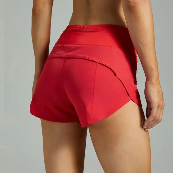 Speed Up High-Rise Sports Shorts for Women - Quick-Dry Loose Running Outfit with Back Zipper Pocket, Ideal for Yoga