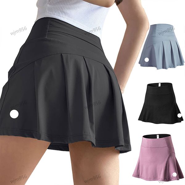 Tennis skirts with pleats, women's yoga and gym shorts featuring a back waist pocket with zipper, ideal for running, fitness, and golf