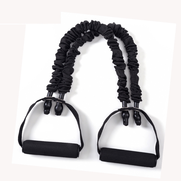 Two sets of tension ropes, stretch bands, yoga gear, and a dual-tube elastic chest expander for fitness training