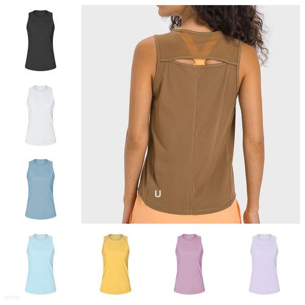 UU-1054 Women's Sleeveless Tank Top - Hollow Back Yoga Blouse for Quick-Dry Running