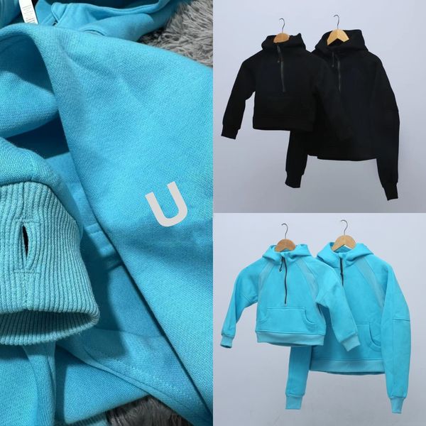 UU-1533 Autumn Winter Designer Hoodie Collection for Kids and Adults with Embroidered Yoga Casual Zip-Up Jacket for Sports
