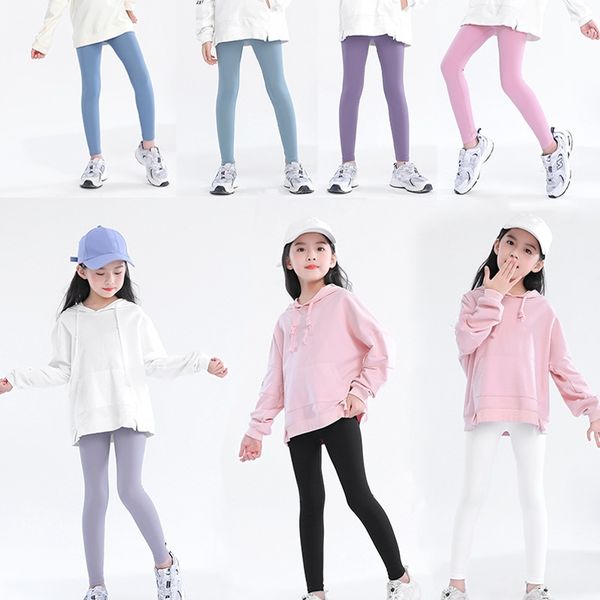 UU-1976 Spring & Fall Thin Yoga Pants - Kid's Inspired Yoga Tights - Lightweight Long Pants for Girls