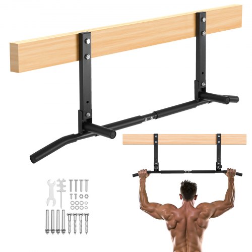 VEVOR ceiling-mounted pull-up bar for home gyms, multi-grip chin-up station with 42-inch width, heavy-duty training equipment