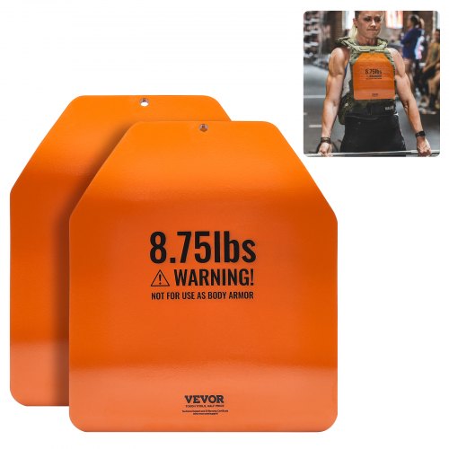 VEVOR curved weight plates, 8.75 lb pairs, premium steel contoured plates for ergonomic fit ¨C ideal for WODs and adding weight to vests