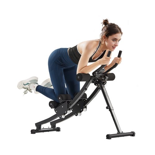 VEVOR dual-track home gym ab machine for core training, supports up to 440 lbs