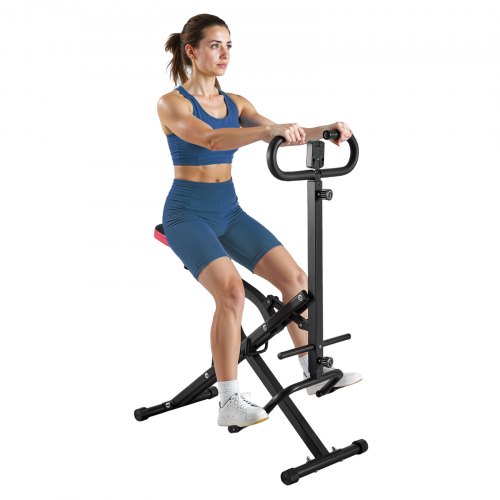 VEVOR Squat Machine, Home Deep Squat Rower with Easy Setup & Foldable Design, Adjustable 12-Level Resistance Glute Trainer