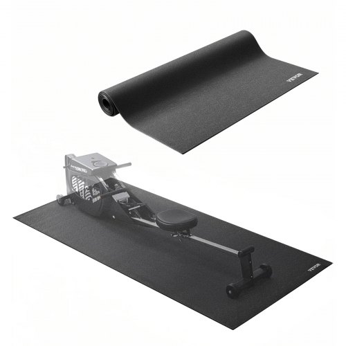 VEVOR treadmill mat for carpeted floors, 1/4-inch thick, 36x78 inches, high-density PVC flooring for exercise equipment like treadmills, ellipticals, and rowing machines