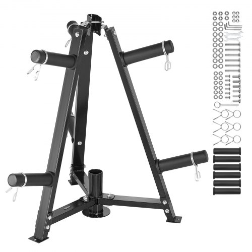 VEVOR weight plate rack for 2-inch plates, standard plate tree with 300 lbs capacity, home gym storage holder