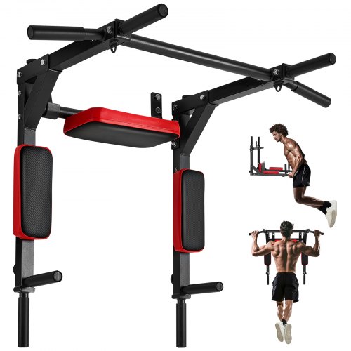 VEVOR's wall-mounted pull-up bar is a versatile home gym station for upper body workouts, featuring a sturdy steel construction for chin-ups and dips