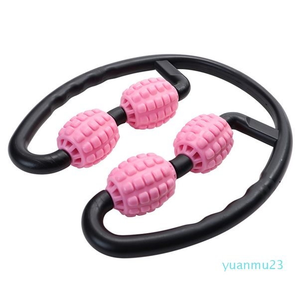 Wholesale U-Shape Massage Roller with 4 Wheels for Muscle Relief in Yoga and Gym Workouts