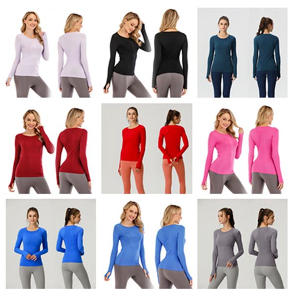 Wholesale women's long-sleeve yoga tops for sporty fitness workouts and loose exercise wear