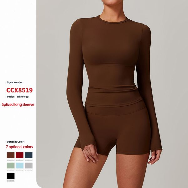 Winter Brushed Long Sleeve Yoga Wear High Intensity Fitness Wear Pilates Running Exercise Long Sleeve Top