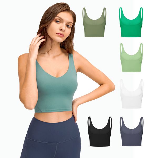 Wirefree padded sports bra tank top for women's gym, running, and yoga workouts