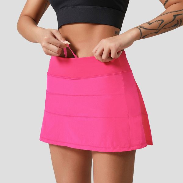 Women's athletic yoga skirts with zipper, pleats, and pockets for tennis, golf, and workouts, designed to prevent exposure