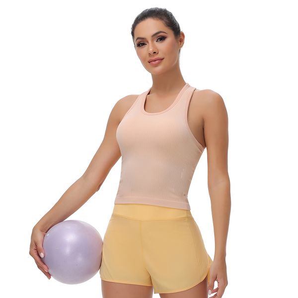 Women's Backless Gym Yoga Bra - High-Elasticity Sleeveless Crop Top for Moisture-Wicking Fitness Wear