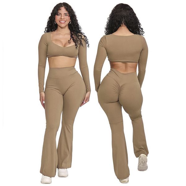 women's casual shorts set for outdoor fitness and yoga, high-waisted hip-lifting training wear