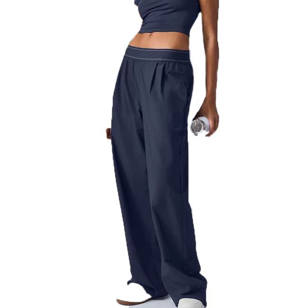 Women's designer sweatpants for yoga and sports, full-length high-waisted loose casual straight-leg trousers perfect for studio-to-street weekend city wear