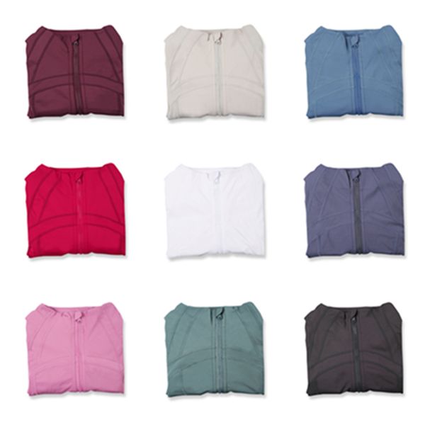 Women's fitted yoga jacket for spring workouts, running, and gym sessions in solid colors