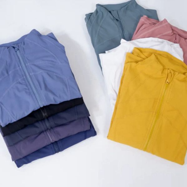 Women's fitted yoga jackets for spring workouts, running, and gym sessions, available in solid colors with high-quality cardigan style