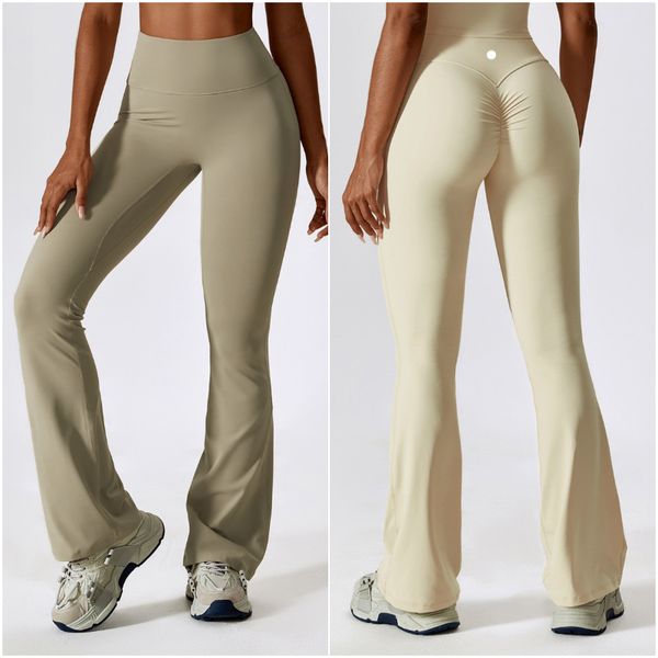 Women's Flared Yoga Pants with High Waist for Gym and Exercise, Quick-Dry Slim Fit Trousers