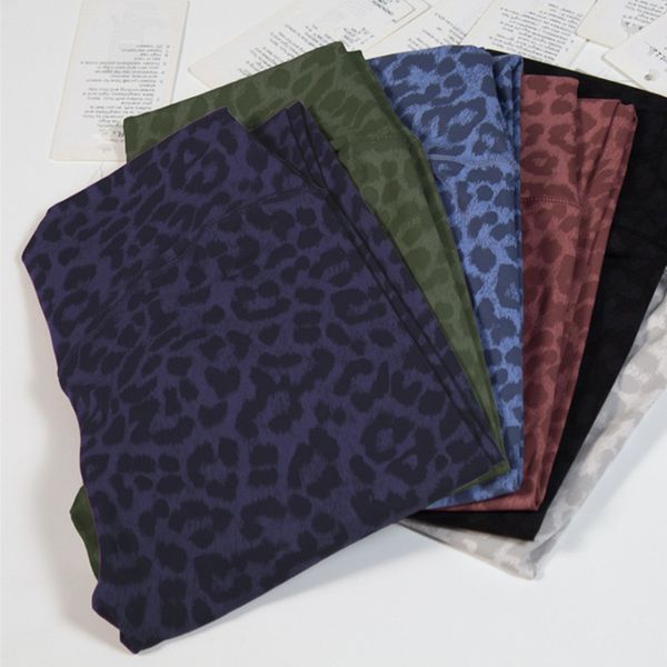Women's high-waisted leopard print yoga leggings for fitness and gym workouts