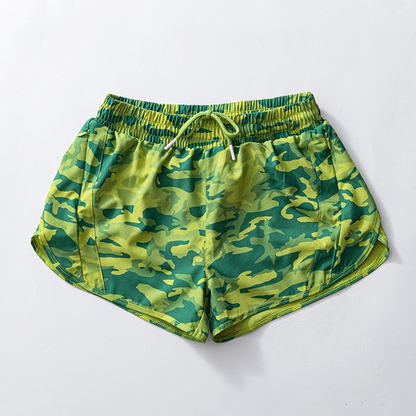Women's high-waisted leopard print yoga shorts with lining for running and fitness