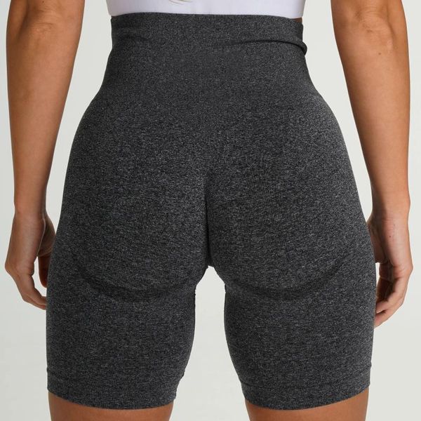 Women's high-waisted seamless yoga shorts for running and gym workouts