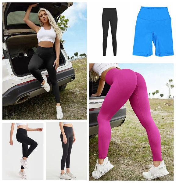 Women's High-Waisted Yoga Leggings with Lycra Fabric, Push-Up Fit, T-Back Design for Running and Training