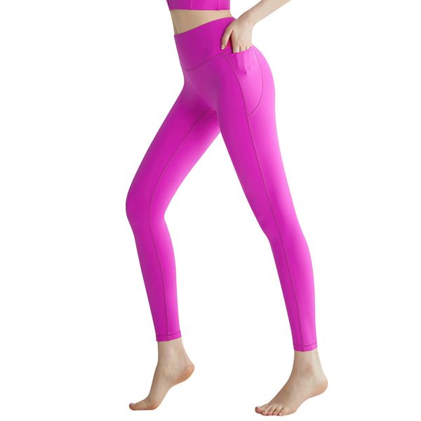 Women's high-waisted yoga leggings with pockets, tummy control, opaque fabric, and peach-enhancing fit for workouts