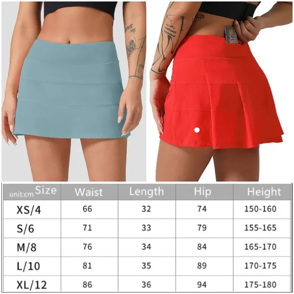 Women's high-waisted yoga skirts with pleats for tennis, cheerleading, running and fitness activities