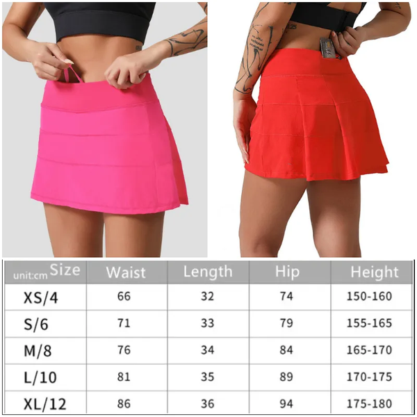Women's high-waisted yoga skirts with pleats for tennis, cheerleading, running and fitness activities