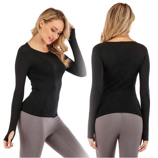 Women's long-sleeve fitness tops for workouts, yoga, and active wear
